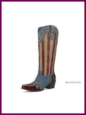 Western Cowboy Boots for Women Faux Leather Ankle Boots